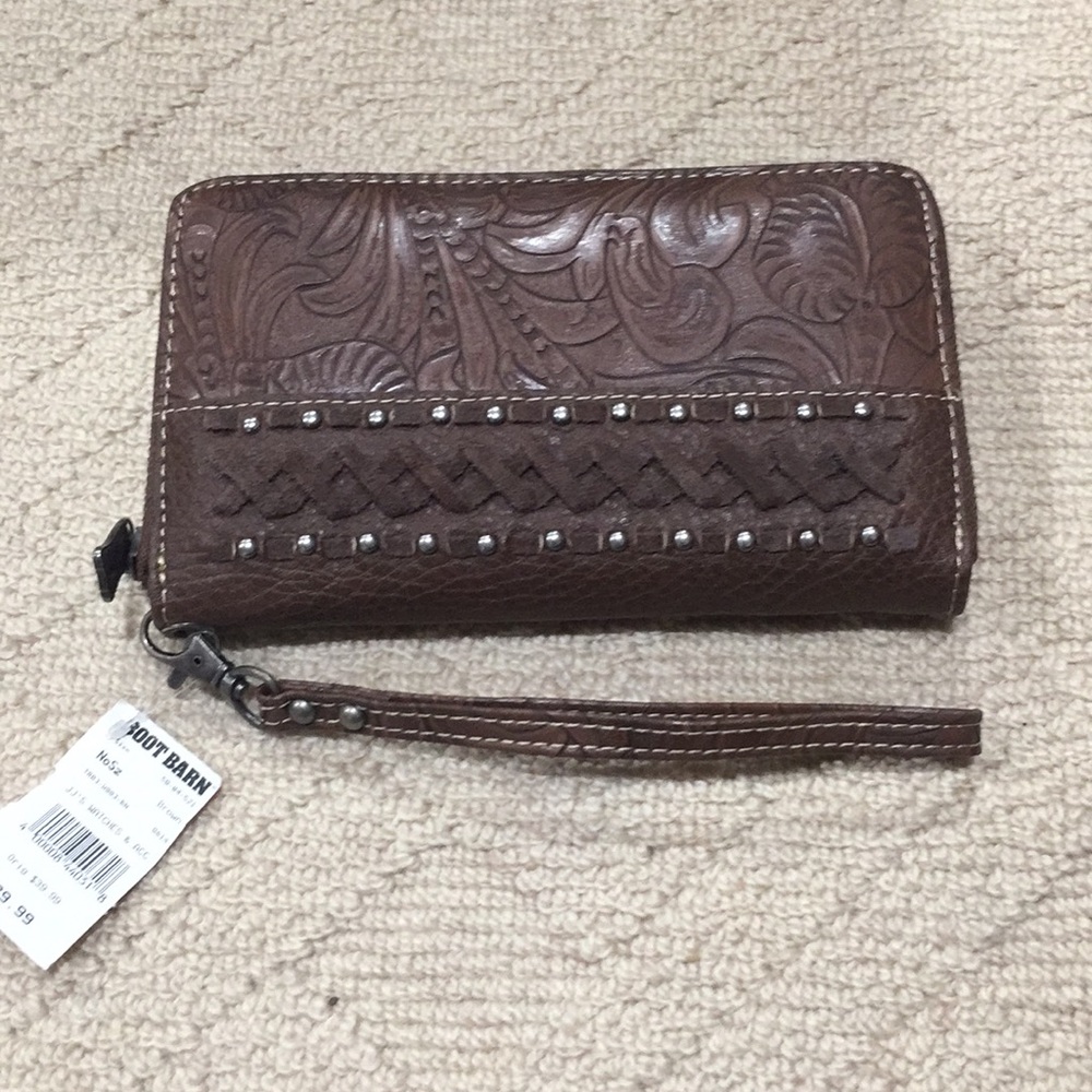 Brown Leather Wristlet Wallet